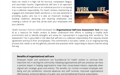 NEW! Organizational Self-Care Assessment Tool