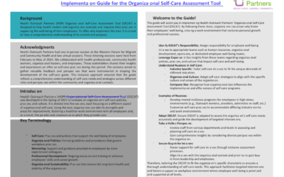 Organizational Self-Care Assessment Tool Implementation Guide